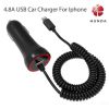 car charger usb 5v 4.8a power adapter w cable for iphone